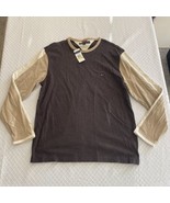 NWT Tommy Hilfiger Shirt Brown Men Long Sleeve Tee Sz M - £17.58 GBP