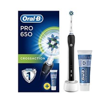 Oral-B Pro 650 Black Cross Action Electric Rechargeable Toothbrush and T... - $118.00