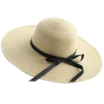 Simple Foldable  Floppy Girls Straw Hat  Hat Beach Women Summer Hat UV Protect T - £153.17 GBP