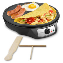 Electric Nonstick Griddle Crepe Injera Maker Hot Plate Cooktop, Black - $76.99