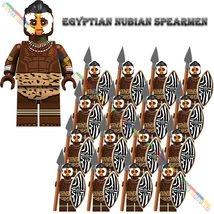 16PCS Egyptian Nubian Spearmen Warrior Bulding Military Minifigures Bloc... - $28.98