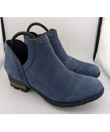 Sorel 9.5 Blue Suede Ankle Boots Lolla Cut Out Booties Women&#39;s Leather (... - $38.69