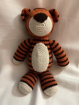 Hand Made Crochet Stuffed Animal Tiger 14 1/2&quot; Tall - £67.90 GBP