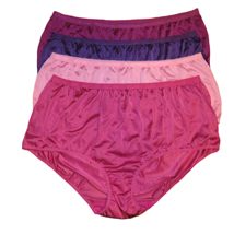 Comfort Choice 4 Pair Pack Silky Nylon Brief Panties Size 13 Plus 36W-38W - £11.74 GBP
