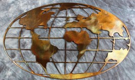 World Map - Metal Wall Art - Copper 40&quot; wide - $170.98