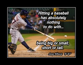 Jose Altuve Inspirational Baseball Quote Poster Print Motivation Wall Ar... - £18.37 GBP+