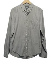 Bonobos Mens Button Down Shirt Gray Medium Slim Fit Long Sleeve Cotton - £8.96 GBP