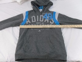Children Youth Unisex Adidas &quot;49&quot; Gray Sky Blue Pullover Hoodie 3 Stripe 30404 - £10.88 GBP