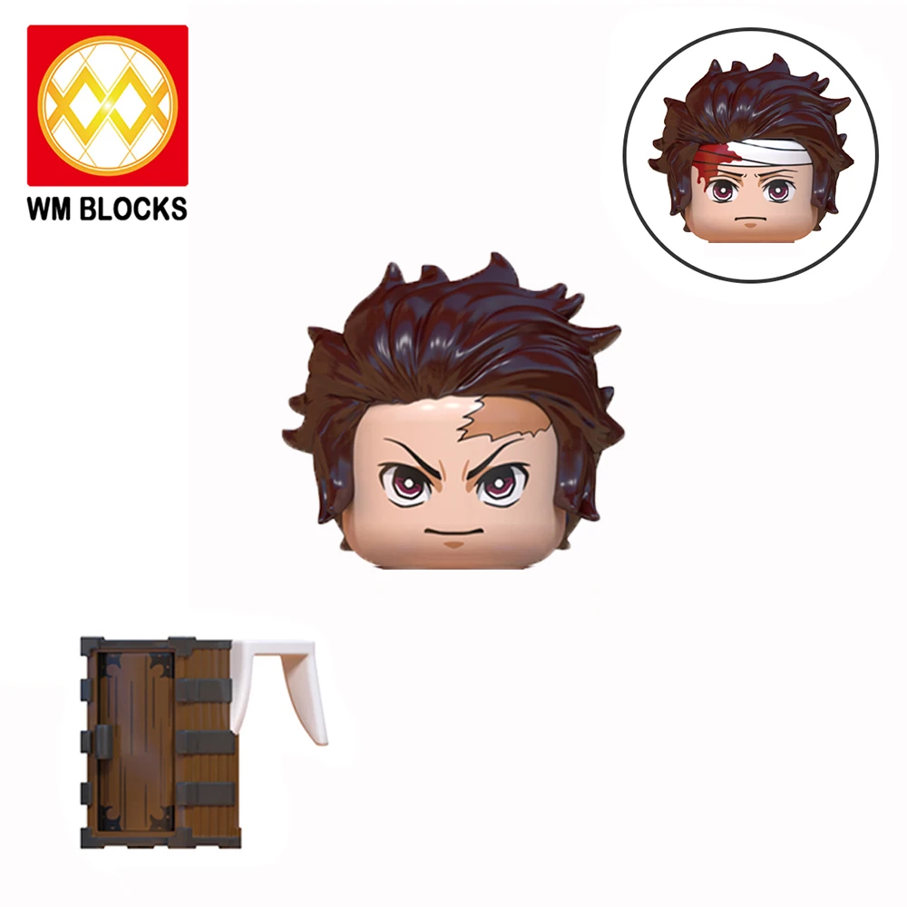 Play WM6138 Demon Slayer Anime Character Head Weapon Accessories Action Figure B - £22.91 GBP