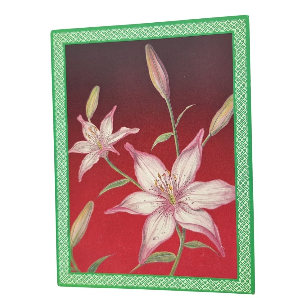 Vintage 1996 Easter Seals Greeting Card Floral Pink Stargazer Lily - $4.92 Vintage 1996 Easter Seals Greeting Card Floral Pink Stargazer Lily - $4.92