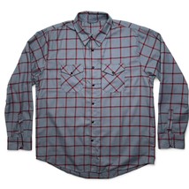 Dixxon Mens XXL Flannel Shirt Grey Long Sleeve Collared Smoke Eater Pear... - $33.00