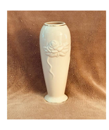 Vintage Lenox Ivory Porcelain Rose Blossom 7.5&quot; Bud Vase w/Gold Accents - $24.37 CAD