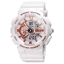 Men&#39;s Digital Sports Watch, LED Square Large Face Analog Quartz Wrist Watch with - £32.49 GBP