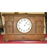 Antique Sessions Mantel Clock Eight Day Half Hour Strike Cathedral Gong - $253.82 CAD