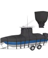 Ture 900D Black T Top Boat Cover 22ft - 24ft with Motor Cover, 100% Wate... - $118.80