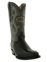 Mens Crocodile Boots Genuine Hornback Black Leather Western Cowboy Point... - £152.80 GBP
