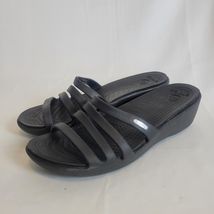 CROCS Womens Size 10 Rhonda Wedge Slip On Strappy Sandals Slides Open To... - $19.79