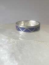 Blue lapis band ring size 9.50 Navajo southwest  sterling silver women b - $37.62