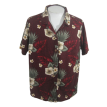 White Stag Womens top Hawaiian shirt floral rayon colorful 14W/16W red v... - £27.05 GBP