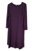 Eileen Fisher Medium Deep Purple Viscose Jersey Knit Shift Dress Long Sl... - £26.66 GBP