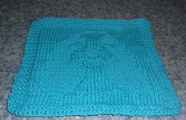 Handmade Knit Cocker Spaniel Dog Aqua Blue Dishcloth Canine Lover Gift B... - £6.67 GBP