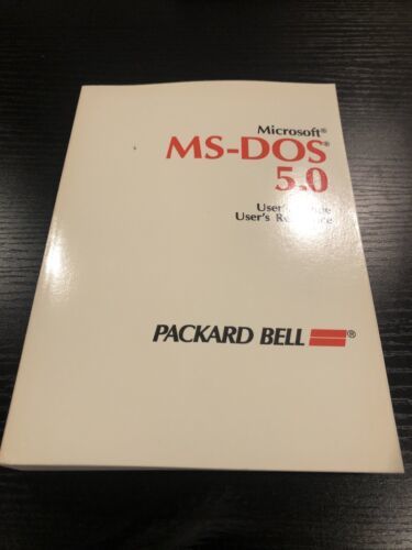 Microsoft MS-DOS 5.0 User's Guide User's Reference Packard Bell 1991 - £11.71 GBP
