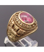 10K GOLD Vintage Ring 1966 University of Arkansas Created Red Stone Sz 8... - $1,441.51 CAD