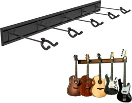 Guitar Wall Hangers In Black With 5 Adjustable Bass Guitar Hangers For E... - £51.32 GBP