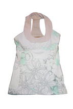 Lululemon Scoop Neck Halter T-Back Tank Top W/Shelf Bra Size 4 Pink Whit... - £14.11 GBP