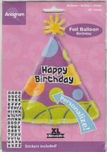 Happy Birthday Balloon by XtraLife Anagram Shape Foil Balloon 18&quot;  ~ ran... - £8.09 GBP