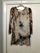 ENTRO Tie Dye Tunic Dress Size Small L/S Cut Out Hole in Back - £6.34 GBP