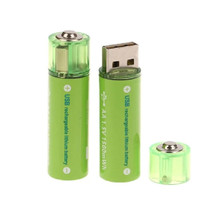 USB Rechargeable Lithium Ni-AA 1.5V Battery 2000mAh 2 pcs Recharges easy via USB - £11.68 GBP