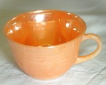 Peach Carnival Glass Cup 3 Band Anchor Hocking Fire King - $12.86