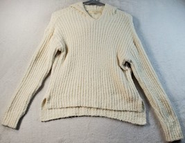 Hazel Moon Sweater Womens Size XS Beige 100% Polyester Long Sleeve Hooded Slit - £14.41 GBP