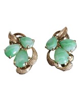 1930&#39;s 14k gold Jadeite Jade Clip on earrings - $688.05