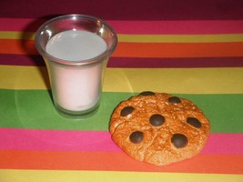 Chocolate Chip Cookie &amp; Glass of Milk lot fits American Girl Dolls Xmas Santa - £5.46 GBP