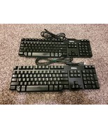 Quantity (2) Dell Black Wired USB Desktop Keyboards Model L100 - £16.45 GBP