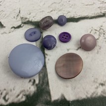 Vtg Button Lot Of 8 Purple Blue Pink Various Sizes Toggle Back Clothing ... - $11.88
