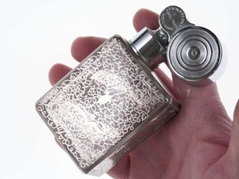 French Baccarat Marcel Franck Escale Silver Overlay Atomizer perfume bottle - $133.65