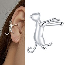 1PC Silver 925 Ear Cuff Earrings for Women Cat on Ear Jewelry Unique Design  925 - £19.24 GBP