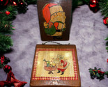 2 VINTAGE 1970&#39;s Decoupage Hanging Signs Santa Claus Christmas 7&quot;X5&quot; and... - $17.81