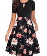 YATHON Women&#39;S Vintage Floral Flared A-Line Swing Casual Party Dresses w... - £15.68 GBP