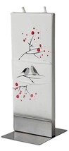 Flatyz Twin Wick Unscented Thin Flat Candle - Winter Birds on White - $15.83