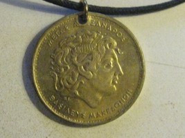 Greece Greek Vintage Alexander The Great Coin Charm Pendant Charm Necklace - £6.23 GBP