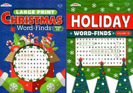 Large Print - Christmas Holiday - Word-Finds vol.17-18 (Set of 2 Books) - £8.68 GBP