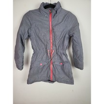 H&amp;M Kid Girls Coat 9/10 Years Blue Winter Faux Fur Lined No Hood Full Zip Jacket - £17.58 GBP