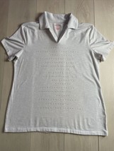 Coral Bay Large Golf Short Sleeve Polo Shirt Glitter V-Neck Spandex Ligh... - $12.23