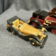 Lot Of 3 Vintage 6” x 2” Solid Varnished Wood Model Cars BEAUTIFUL - £17.40 GBP