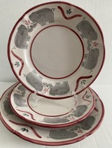 Three (3) Hand Painted Argilla Vietri Italy Elephant Plates Dishes - $39.99