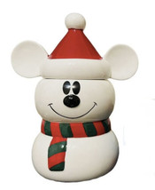 2022 Disney Mickey Mouse Snowman Christmas Cookie Jar Canister New - $84.98